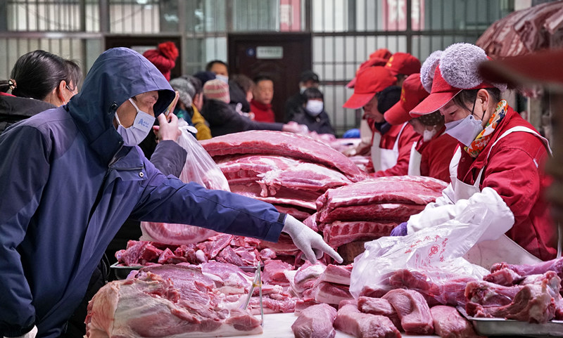 2023年12月份武汉猪肉价格下降33.1%
