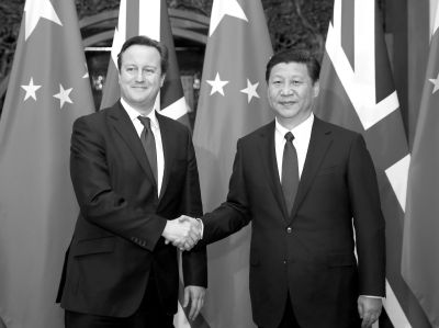 昨天，国家主席习近平在北京钓鱼台国宾馆会见英国首相卡梅伦。新华社发