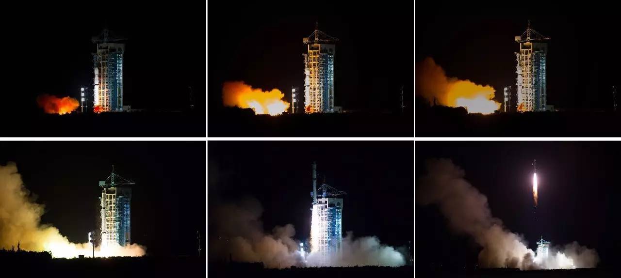 2016年 8月16日,我国在酒泉卫星发射中心用长征二号丁运载火箭成功将世界首颗量子科学实验卫星发射升空(拼版照片)。 新华社记者 金立旺 摄 2016年 8月16日,我国在酒泉卫星发射中心用长征二号丁运载火箭成功将世界首颗量子科学实验卫星发射升空(拼版照片)。 新华社记者 金立旺 摄