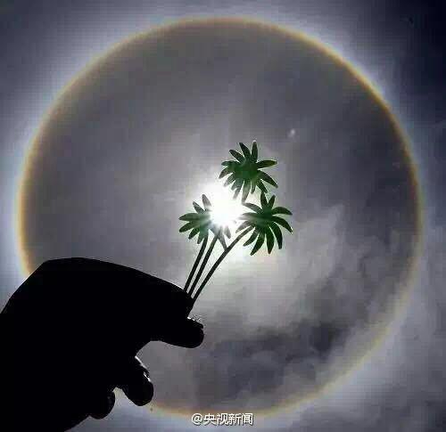 陕西汉中出现罕见“日晕”景象。