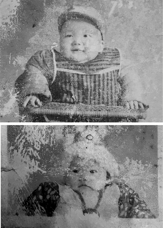 兄弟俩6个月时在河南拍摄的照片