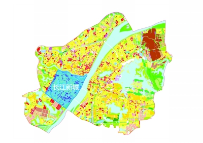 汉阳区建议作为打造长江新城的区块范围示意图
