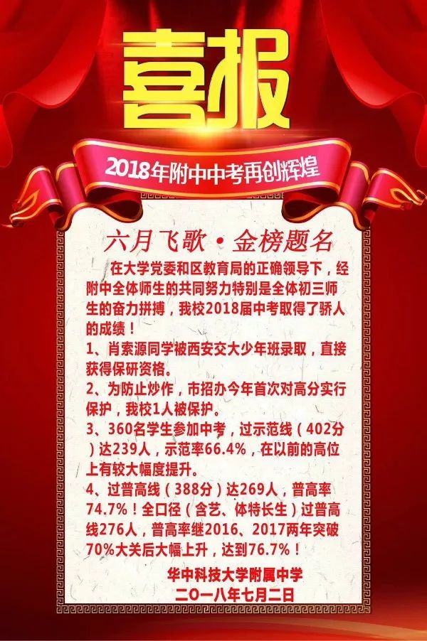 2018武汉出炉初中练习,哪所学校的成绩最中考出乎古诗文喜报图片