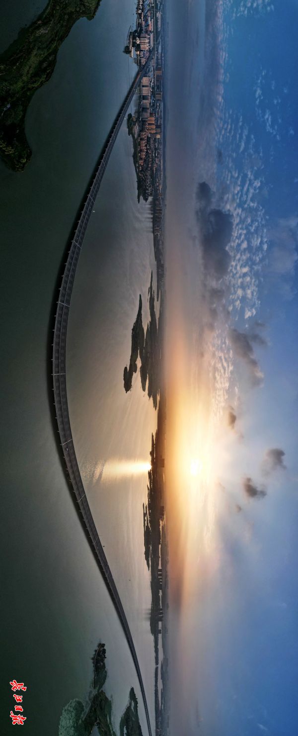 夕阳下的后官湖大桥图集