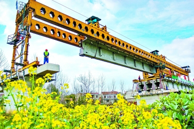 新港江北铁路倒水河特大桥8月前完成架通