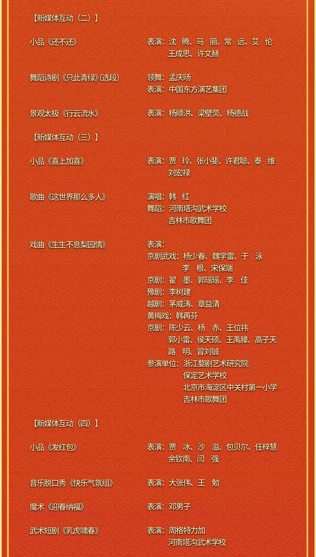 2022年春晚节目单来了