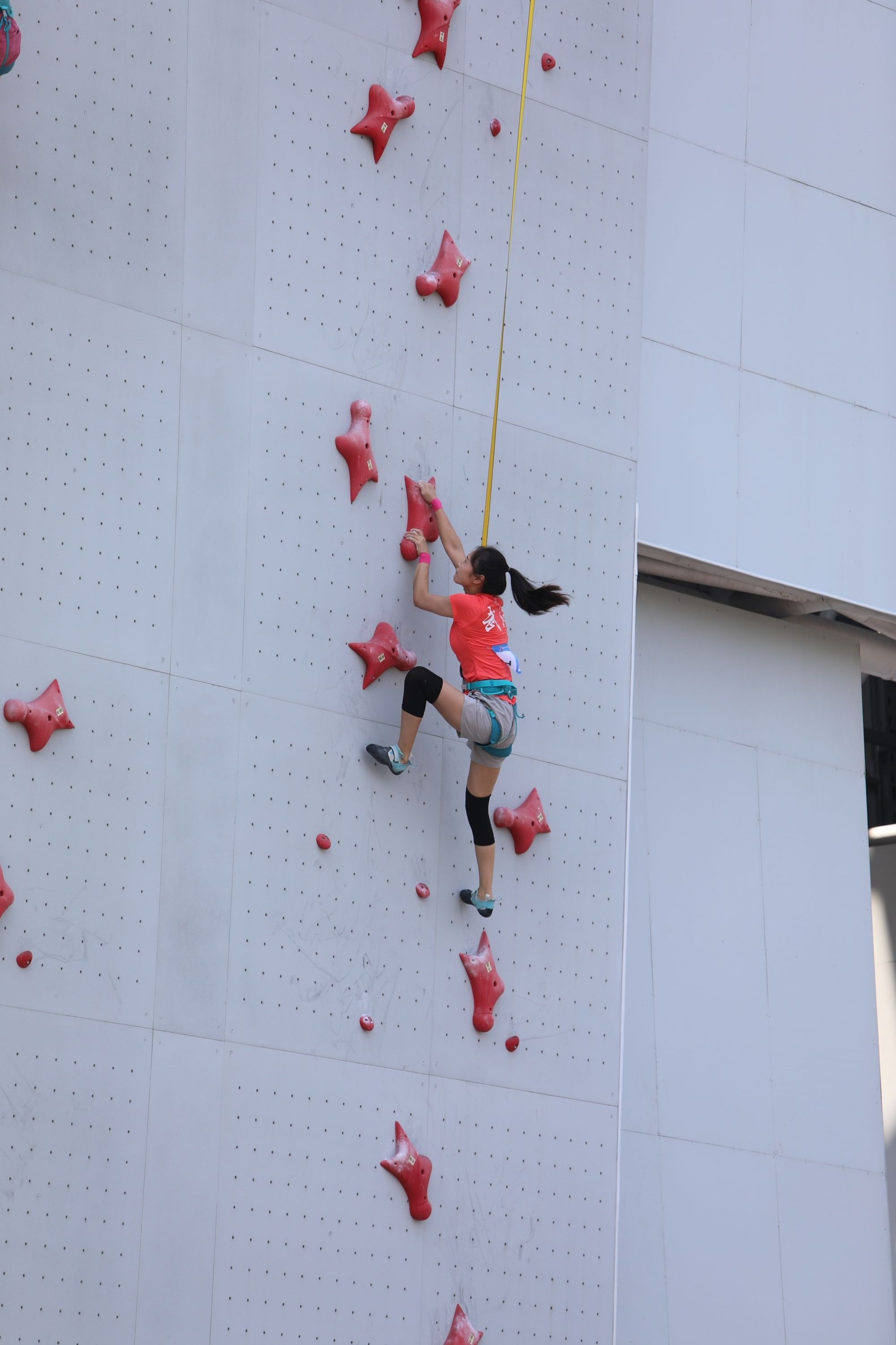 省运会攀岩比赛14岁小姑娘为武汉创造历史