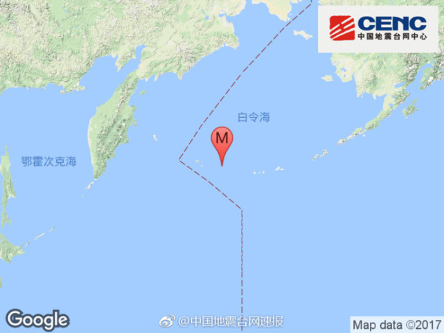 阿留申群岛发生65级地震震源深度130千米