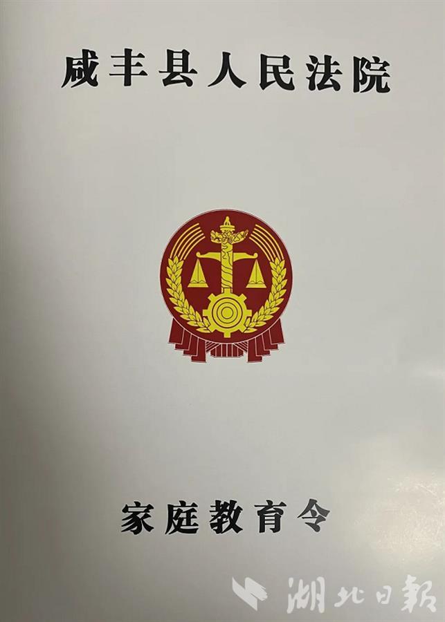 咸丰法院发出全恩施州首份家庭教育令