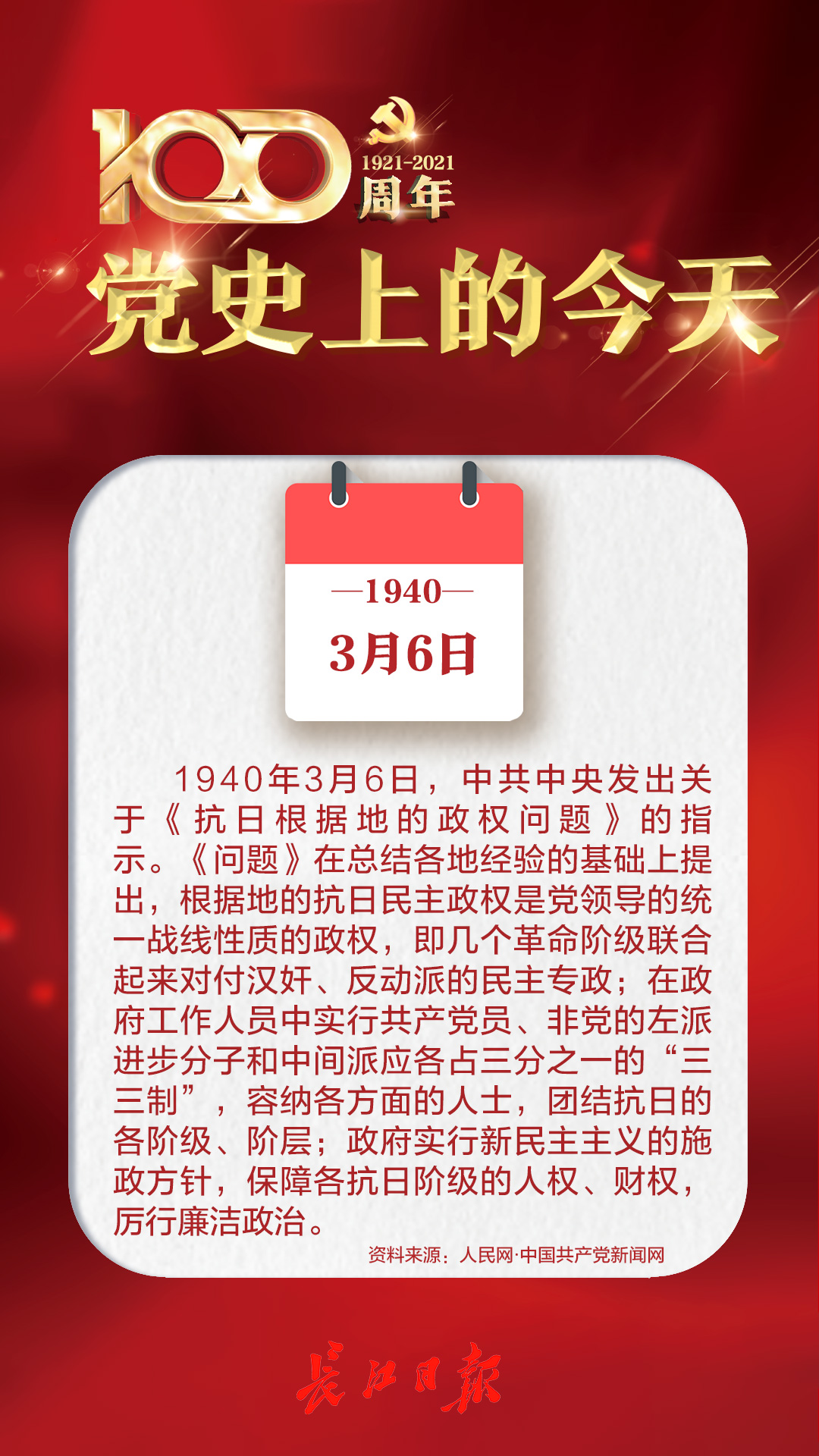 100周年党史上的今天2021年3月6日丨党史上的今天